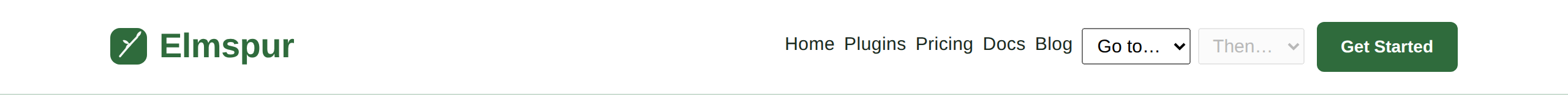 The compact Cascade dropdown variant sitting inline in the site header navigation, between the menu links and the Get Started button